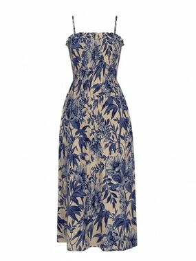 H&M flowy summer maxi sundress spaghetti‎ strap beach resort wedding floral XS